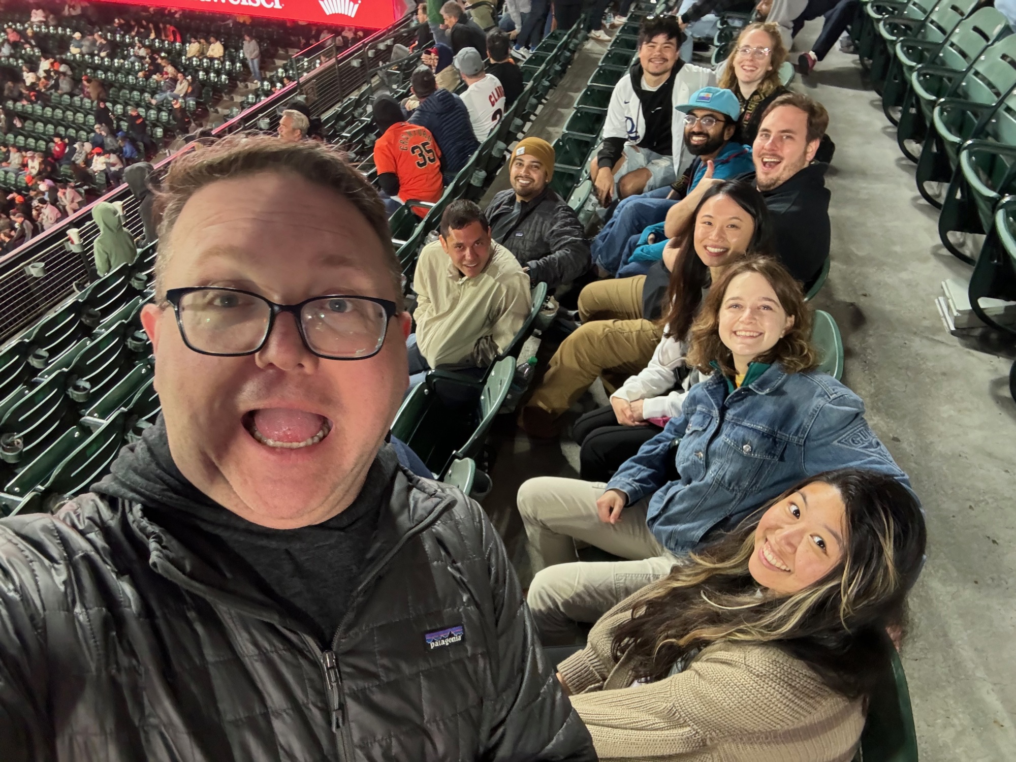 The data and product team attend a Giants game while in San Francisco for the Databricks Data + AI Summit.