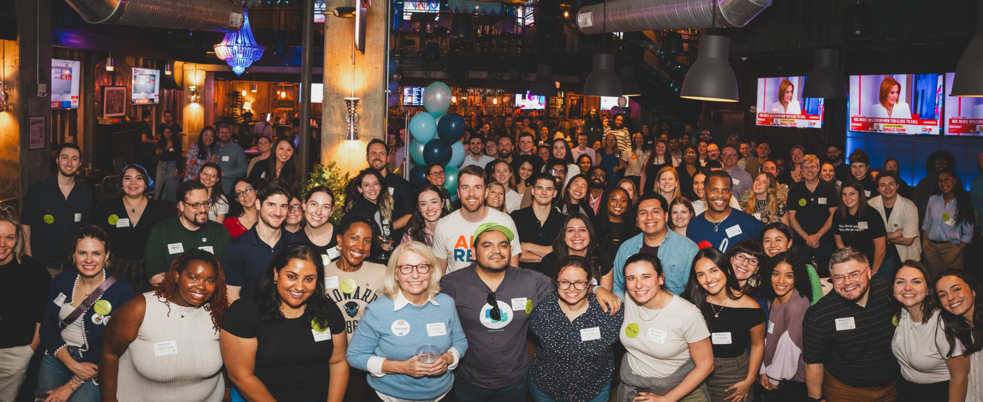 The MissionWired team posing at our Election Night Watch Party in Washington, D.C.