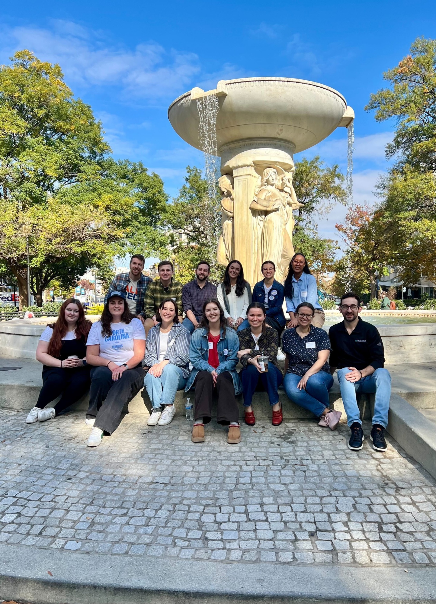 The ads team posing by the Dupont Circle Fountain.