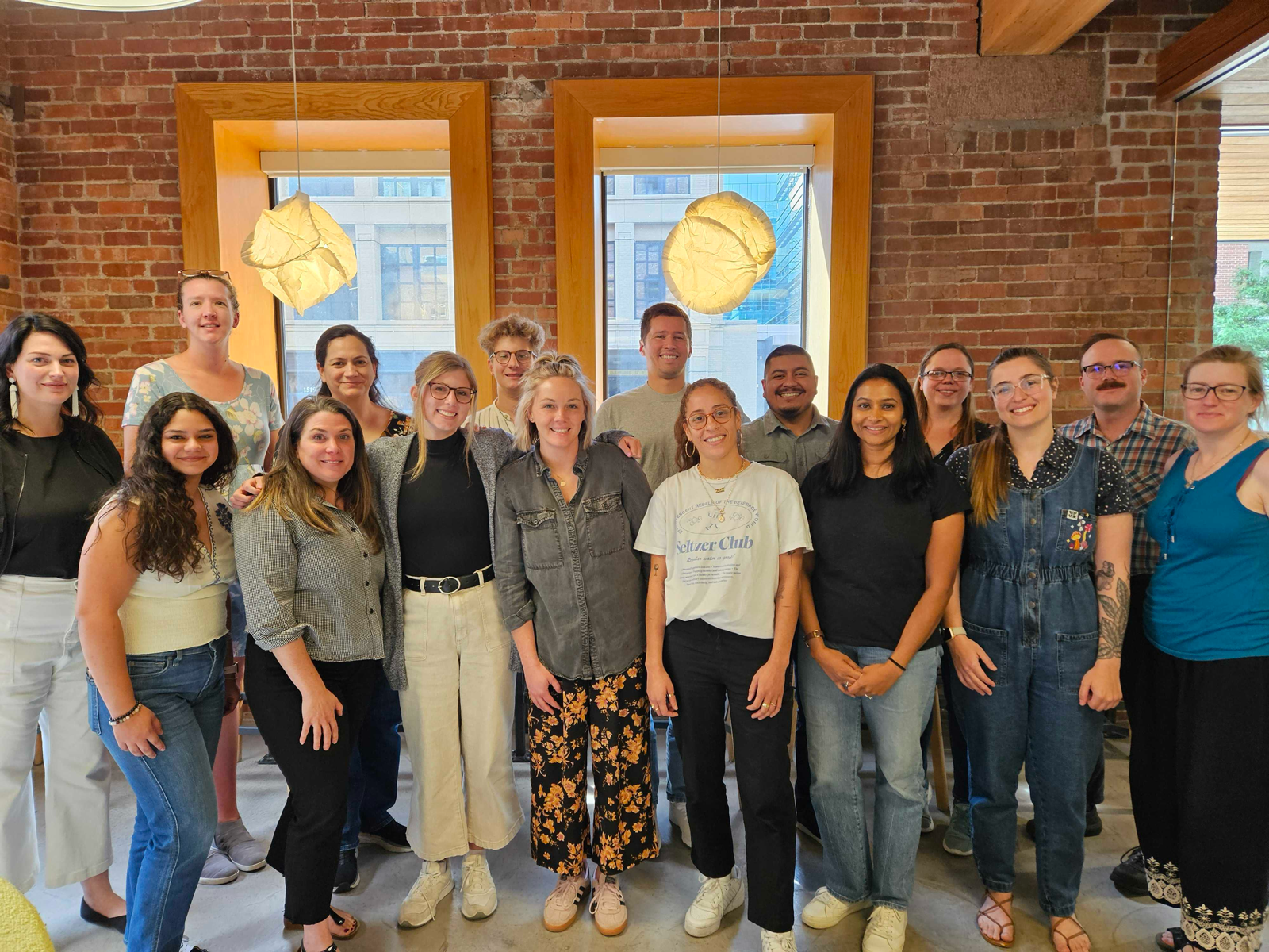 The data product and technology team posing after a team retreat in Denver, CO.